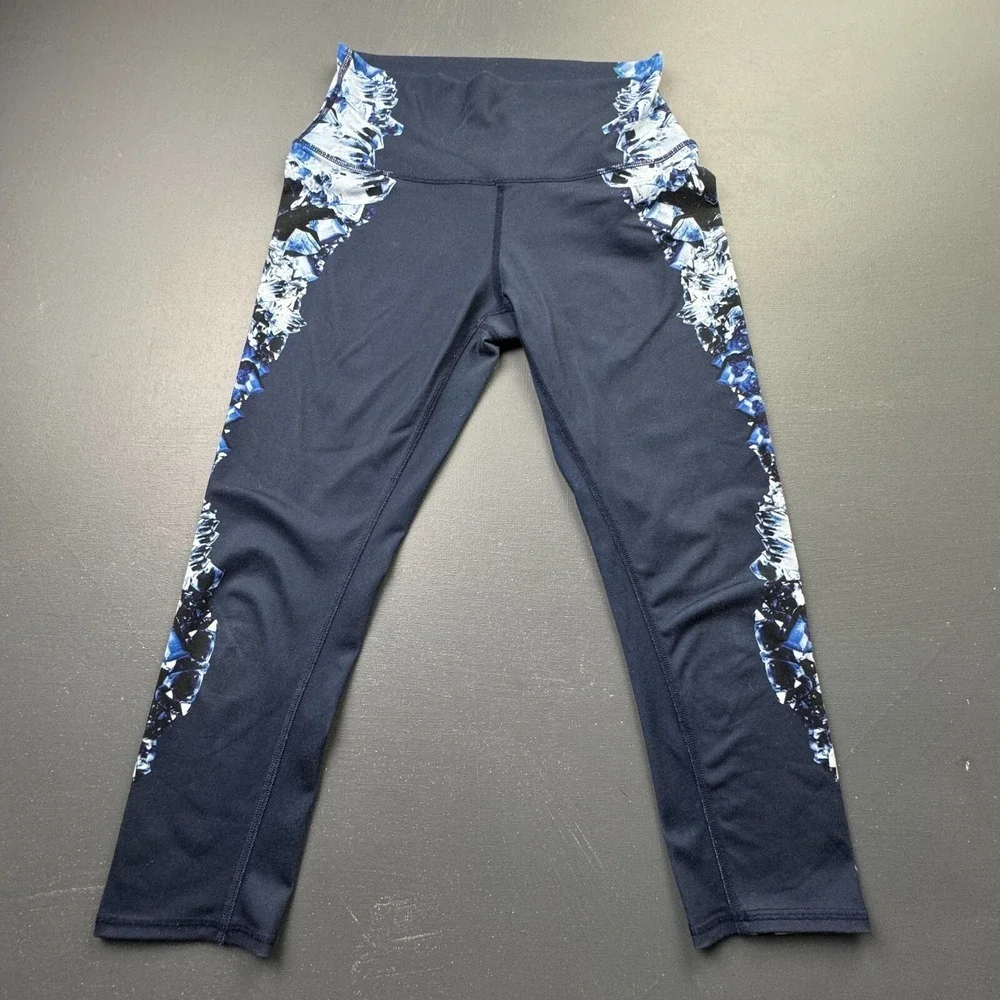 Alo Yoga Women's Size Small Blue Multicolor High Waist Yoga Leggings Compression